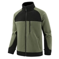 Men's outdoor fleece jacket in army green and black patchwork style for winter warmth - L / Army Green