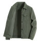 Herren Lockere Cordjacke in Militärgrün mit Knopfleiste und Brusttaschen - 3XL / Armeegrün