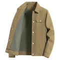 Veste décontractée kaki pour homme avec motif de lettres et fermeture boutonnée chic - M / Kaki