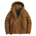 Parka invernale pesante in cotone marron caramello con fodera termica riflettente - S / Caramello