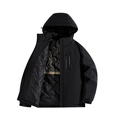 Giacca invernale nera in grafene antivento con stampa XTREME PERFORMANCE e cappuccio - 3XL / Uomo-Nero