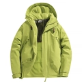 Parka pesante con cappuccio verde lime con cerniere antivento e fodera termica riflettente - S / Verde Fluorescente