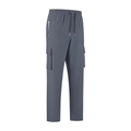 Pantaloni cargo grigio scuro da uomo con tasche multiple ed elastico in vita per trekking - S / Grigio