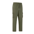 Pantaloni cargo verde militare con coulisse elastica e tasche laterali tattiche - S / Verde Militare