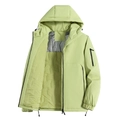 Giacca outdoor verde chiaro con cappuccio, fodera in pile e tasche funzionali - Taglia S / verde mela