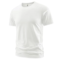Men's breathable white sports T-shirt with quick-dry ice silk fabric and 3D cut - L / White