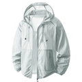 Veste de protection solaire grise à capuche respirante avec poches zippées pour extérieur - 3XL / Vert Menthe