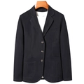 Giacca casual da uomo nera con tre bottoni e revers a dente in stile confortevole - M / Nero