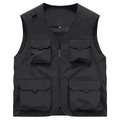 Détail du gilet d'extérieur avec doublure en maille respirante et poches zippées multiples - S / Noir