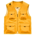 Bright yellow multi-pocket outdoor tactical vest with breathable mesh lining and D-rings - S / Yellow
