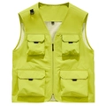 Gilet d'extérieur vert fluo avec poches multiples et doublure en maille respirante - S / Vert Herbe