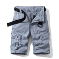 Pantalones cortos tipo cargo para hombre en gris oscuro con multibolsillos y cinturón - EU 30 / Gris