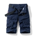 Pantalones cortos tipo cargo azul marino para hombre con cinturón y bolsillos - EU 30 / Azul oscuro