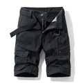Pantalones cortos tipo cargo para hombre en negro con bolsillos y cinturón tejido - EU 30 / Negro
