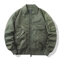 Fliegerjacke in Armeegrün mit großen Cargo-Taschen und Reißverschluss vorne für Herren - M / Armeegrün