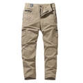 Loose fit khaki cargo pants with multiple utility pockets in durable cotton twill fabric - S / Earthy Yellow