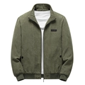 Damen-Cordjacke in Olivgrün mit Stehkragen und thermischen Rippbündchen für den Winter - M / Armeegrün