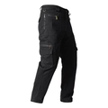 Lockere Herren Cargohose in Schwarz mit mehreren Taschen aus robustem Canvas - Schwarz
