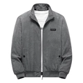 Graue Cordjacke für Herren mit Stehkragen und warmem Futter für den Winter und Alltag - M / Grau
