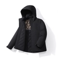 Chaqueta de invierno gruesa para hombre en negro con forro térmico y puños ajustables - M / Negro