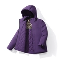 Deep purple waterproof winter jacket for men and women featuring quilted thermal lining - M / Purple