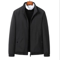 Klassische schwarze Herren-Daunenjacke mit Stehkragen und Business-Casual-Design - M / Schwarz