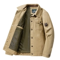 Chaqueta de trabajo caqui para hombre con cuello levantado y forro de malla transpirable - M / Caqui