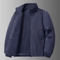 Giacca uomo blu navy elegante con colletto rialzato e fodera in rete traspirante - M / Blu scuro