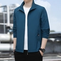 Men's lightweight ice silk sun protection jacket in dark blue with outdoor logo - 3XL / Plain Denim Blue