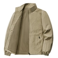 Khakifarbene Windjacke für Herren mit Stehkragen und atmungsaktivem Netzfutter - M / Khaki
