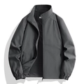 Chaqueta softshell gris oscuro para hombre con cuello alto y bolsillos con cremallera - M / gris oscuro