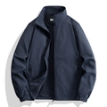 Chaqueta softshell de exterior para hombre en azul marino con cuello alto y cremallera - M / Azul oscuro
