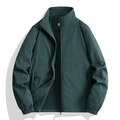 Chaqueta softshell para hombre verde oscuro cortavientos con cuello alto y puños elásticos - M / Verde Oscuro