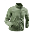 Chaqueta de protección solar UPF50+ gris verde para hombre en tela de seda de hielo ligera - M / Verde Militar
