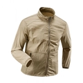 Chaqueta de protección solar UPF50+ caqui para hombre con cuello alto y tela transpirable - M / Caqui