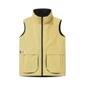 Workwear cargo vest in vibrant yellow with multi-pocket design and black contrast trim - L / Yellow