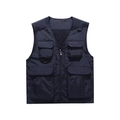 Gilet da uomo blu navy multitasche per attività all'aperto pesca e fotografia tattica - M / Blu scuro