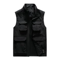 Gilet nero uomo ad asciugatura rapida con tasche multiple e fodera in rete traspirante - M / Nero