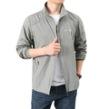 Men's ice silk sun protection jacket in light grey with thin breathable fabric - M / Light Gray Lettering