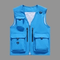 Gilet d'extérieur fonctionnel bleu vif à poches multiples et doublure mesh - M / Bleu lac