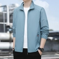 Men's light blue ice silk sun protection jacket with outdoor adventure logo detail - 3XL / Light Blue Solid