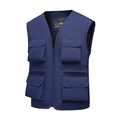 Gilet multitasche da uomo blu scuro per attività all'aperto, pesca e fotografia - S / Blu Notte