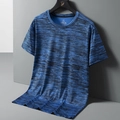 T-shirt sportiva da uomo in seta di ghiaccio blu navy traspirante e rapida - M / Blu Reale