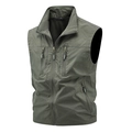Chaleco funcional de exterior para hombre verde oliva con bolsillos y forro de malla - M / Verde Militar