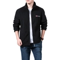 Men's black fleece outdoor jacket with stand-up collar and embroidered Norway logo - M / Black