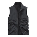 Chaleco deportivo negro para hombre con diseño multibolsillo y forro de malla transpirable - M / Negro