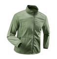 Men's lightweight quick-dry sun protection jacket in olive green with windproof collar - M / Army Green