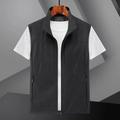 Schwarze Outdoor-Angelweste für Herren mit Reißverschlusstaschen und Netzfutter - M / Schwarz