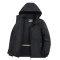 Chaqueta deportiva de exterior negra para hombre con capucha y forro de malla - M / Negro