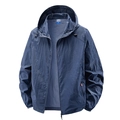 Men's navy blue ultra-thin hooded sun protection jacket with outdoor sport details - M / Dark Blue